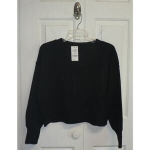 And Now This Women's Trendy High-Low Crewneck Seam Sweater in Black XSmall $45